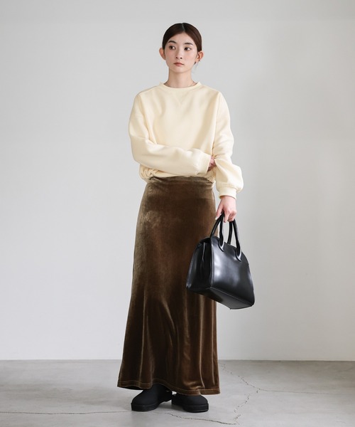 select MOCA（セレクトモカ）の「フロントドロストソフトタッチスウェット（スウェット・レディース・ブラウン/アイボリー/ブラック・FREE）」の5枚目の写真