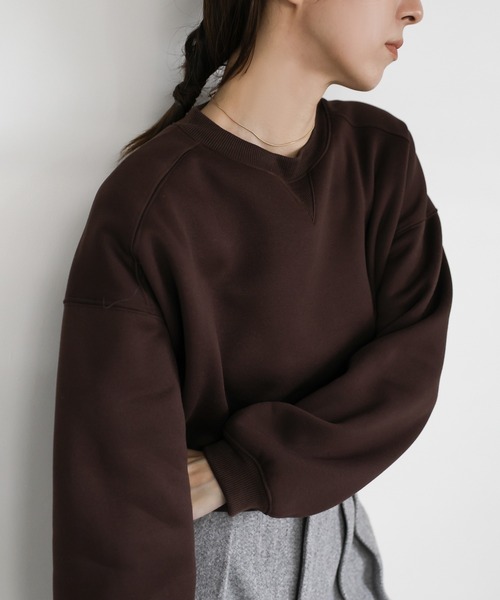 select MOCA（セレクトモカ）の「フロントドロストソフトタッチスウェット（スウェット・レディース・ブラウン/アイボリー/ブラック・FREE）」の12枚目の写真