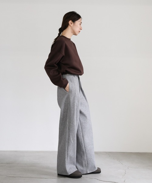 select MOCA（セレクトモカ）の「フロントドロストソフトタッチスウェット（スウェット・レディース・ブラウン/アイボリー/ブラック・FREE）」の13枚目の写真