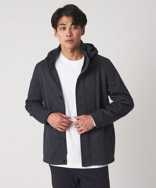 A DAY IN THE LIFE UNITED ARROWS(アデイインザライフユナイテッドアローズ)の「ニット フリース フードブルゾン<A DAY IN THE LIFE>(ブルゾン・メンズ・ネイビー/ダークグレー・M/L)」の2枚目の写真