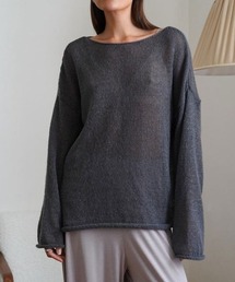 モヘアタッチローゲージシアープルオーバー