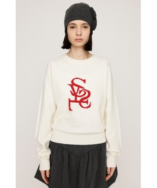 SLY（スライ）の「LOGO JQ KNIT TOPS ロゴ ジャガード ニット トップス