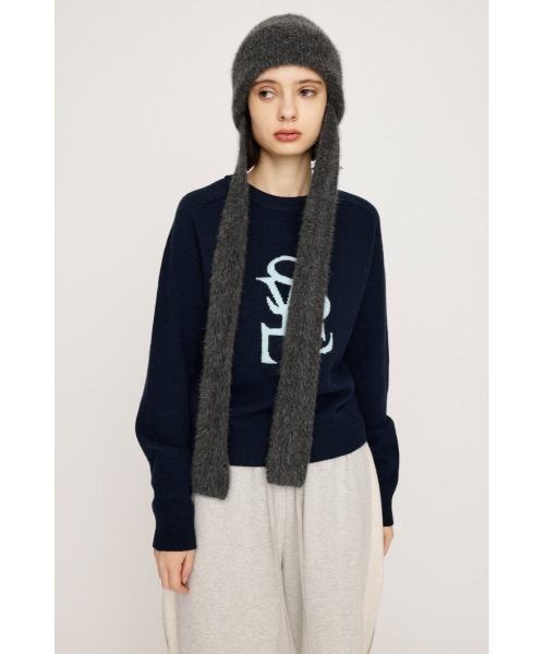 セール】LOGO JQ KNIT TOPS ロゴ ジャガード ニット トップス 秋服 冬