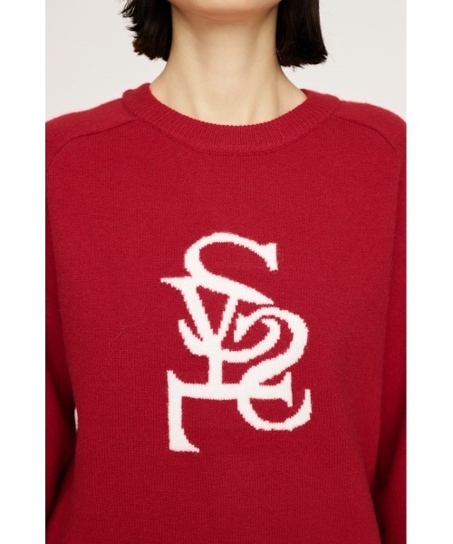 SLY(スライ)の「LOGO JQ KNIT TOPS ロゴ ジャガード ニット トップス 秋服 冬服(ニット/セーター・レディース・ネイビー/レッド/アイボリー/杢グレー・FREE)」の19枚目の写真