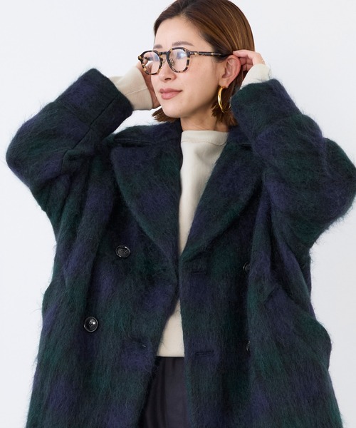 MICA&DEAL(マイカ&ディール)の「【TICCA】チェックシャギーテントコート(その他アウター・レディース・チェック・FREE)」の2枚目の写真