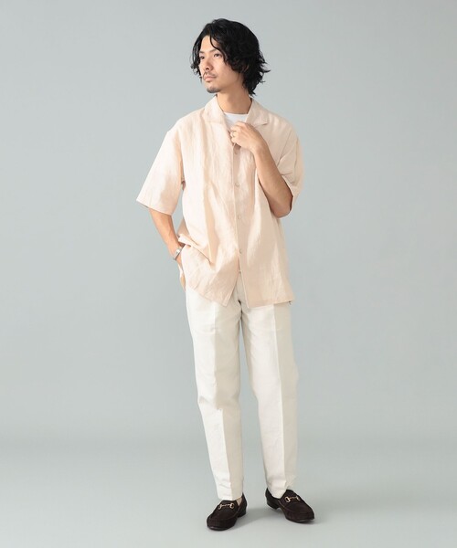 BEAMS F（ビームスエフ）の「*A VONTADE / リネン イタリアンカラー ショートスリーブシャツ（シャツ/ブラウス・メンズ・ブラック/オフホワイト・S/M/L）」の14枚目の写真