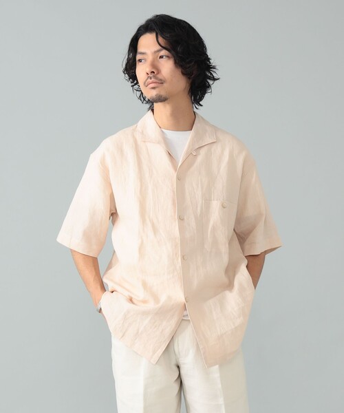 BEAMS F（ビームスエフ）の「*A VONTADE / リネン イタリアンカラー ショートスリーブシャツ（シャツ/ブラウス・メンズ・ブラック/オフホワイト・S/M/L）」の16枚目の写真