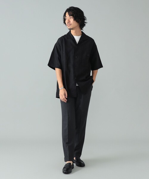 BEAMS F(ビームスエフ)の「*A VONTADE / リネン イタリアンカラー ショートスリーブシャツ(シャツ/ブラウス・メンズ・ブラック/オフホワイト・S/M/L)」の18枚目の写真