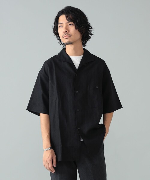 BEAMS F(ビームスエフ)の「*A VONTADE / リネン イタリアンカラー ショートスリーブシャツ(シャツ/ブラウス・メンズ・ブラック/オフホワイト・S/M/L)」の19枚目の写真