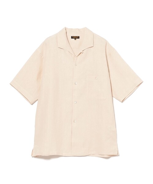BEAMS F（ビームスエフ）の「*A VONTADE / リネン イタリアンカラー ショートスリーブシャツ（シャツ/ブラウス・メンズ・ブラック/オフホワイト・S/M/L）」の3枚目の写真