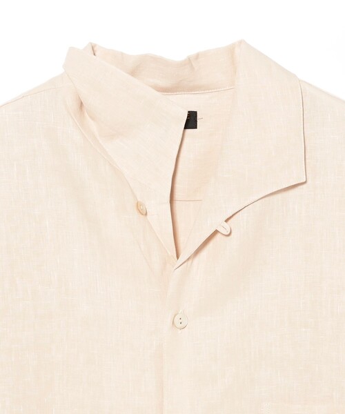 BEAMS F（ビームスエフ）の「*A VONTADE / リネン イタリアンカラー ショートスリーブシャツ（シャツ/ブラウス・メンズ・ブラック/オフホワイト・S/M/L）」の4枚目の写真