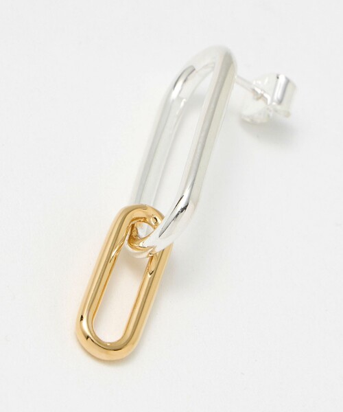 PHILIPPE AUDIBERT（フィリップ オーディベール）の「＜PHILIPPE AUDIBERT＞OVAL コンビカラー ピアス（ピアス（両耳用）・レディース・シルバー・FREE）」の5枚目の写真