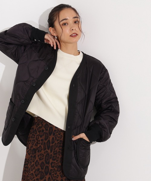Alpha Industries(アルファインダストリーズ)の「【Alpha Industries】キルティングライナー(ノーカラージャケット・レディース・ブラック/オリーブ・X-SMALL)」の18枚目の写真