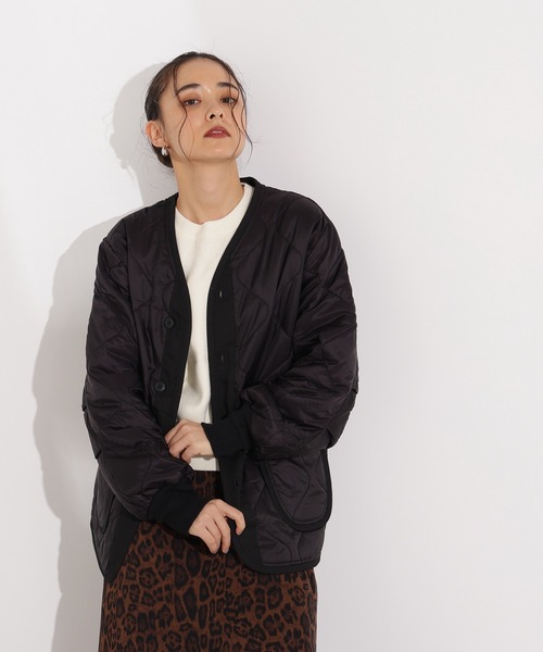 Alpha Industries(アルファインダストリーズ)の「【Alpha Industries】キルティングライナー(ノーカラージャケット・レディース・ブラック/オリーブ・X-SMALL)」の19枚目の写真