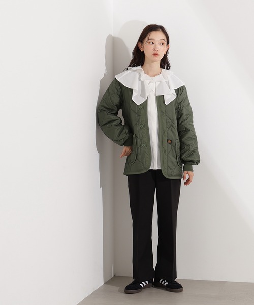 Alpha Industries(アルファインダストリーズ)の「【Alpha Industries】キルティングライナー(ノーカラージャケット・レディース・ブラック/オリーブ・X-SMALL)」の13枚目の写真