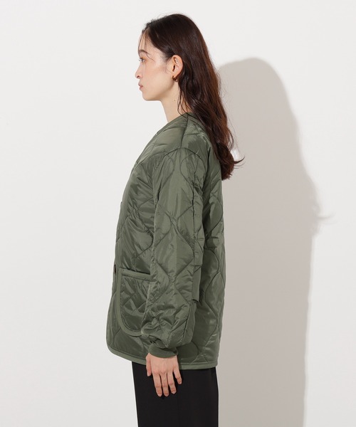 Alpha Industries(アルファインダストリーズ)の「【Alpha Industries】キルティングライナー(ノーカラージャケット・レディース・ブラック/オリーブ・X-SMALL)」の8枚目の写真