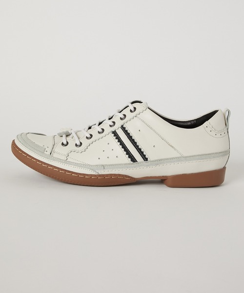 KATHARINE HAMNETT LONDON （キャサリンハムネットロンドン）の「KATHARINE HAMNETT LONDON/キャサリンハムネットロンドン 本革レザースニーカー（3965）（スニーカー・メンズ・ブラック/ホワイト・24.5/25/25.5/26/26.5/27）」の7枚目の写真