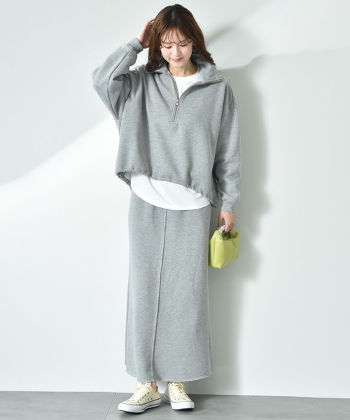 INTERPLANET（インタープラネット）の「【ＣＬＯＣＨＥ】ハーフＺＩＰ裏起毛プルオーバー（スウェット・レディース・イエロー/グレー/アイボリー・FREE）」の4枚目の写真