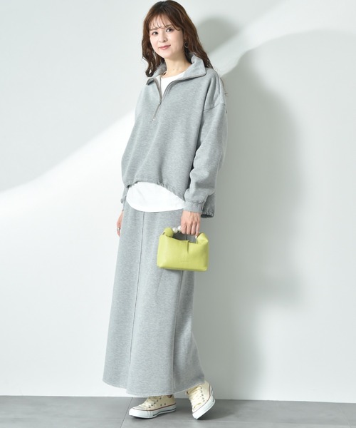 INTERPLANET（インタープラネット）の「【ＣＬＯＣＨＥ】ハーフＺＩＰ裏起毛プルオーバー（スウェット・レディース・イエロー/グレー/アイボリー・FREE）」の5枚目の写真