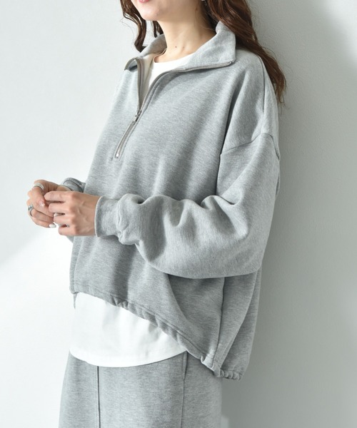 INTERPLANET（インタープラネット）の「【ＣＬＯＣＨＥ】ハーフＺＩＰ裏起毛プルオーバー（スウェット・レディース・イエロー/グレー/アイボリー・FREE）」の11枚目の写真