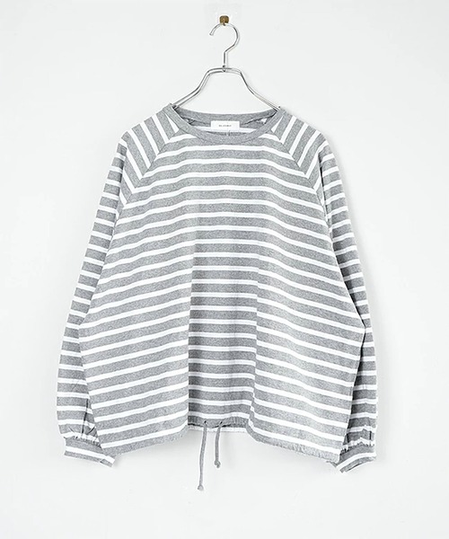 SOLAMONAT(ソラモナ)の「パフ天竺 裾紐ボーダー長袖プルーオーバー(Tシャツ/カットソー・レディース・ホワイト×ブラック/ブラック×ホワイト・FREE)」の17枚目の写真