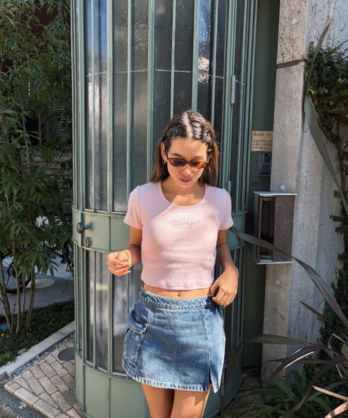 ROXY(ロキシー)の「SUNDAYS/ロキシーショート丈半袖Tシャツ(Tシャツ/カットソー・レディース・ホワイト/ミント/グレー/ブラック/ライトピンク・MEDIUM/LARGE)」の7枚目の写真