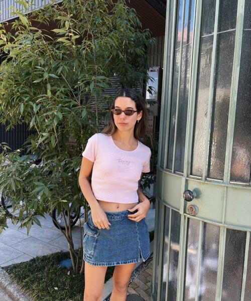 ROXY(ロキシー)の「SUNDAYS/ロキシーショート丈半袖Tシャツ(Tシャツ/カットソー・レディース・ホワイト/ミント/グレー/ブラック/ライトピンク・MEDIUM/LARGE)」の8枚目の写真