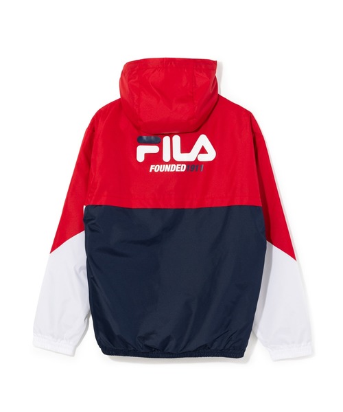 FILA(フィラ)の「【別注】フィラ FILA メンズ裏トリコット起毛ウィンドジャケット 限定コラボ(ナイロンジャケット・メンズ・ブラック×グリーン/レッド/ネイビー・L/LL/3L/M)」の12枚目の写真