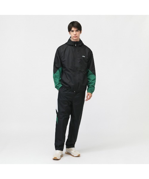 FILA(フィラ)の「【別注】フィラ FILA メンズ裏トリコット起毛ウィンドジャケット 限定コラボ(ナイロンジャケット・メンズ・ブラック×グリーン/レッド/ネイビー・L/LL/3L/M)」の6枚目の写真