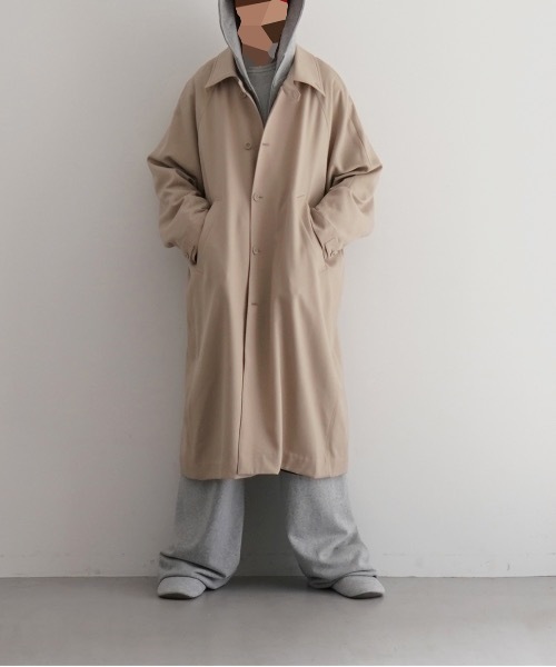 VOAAOV（ヴォアーブ）の「VOAAOV Wool gabardine soutien collar coat（ステンカラーコート・メンズ・ベージュ・1）」の3枚目の写真