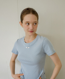 BASIC FLOWER T-SHIRT_BLUE