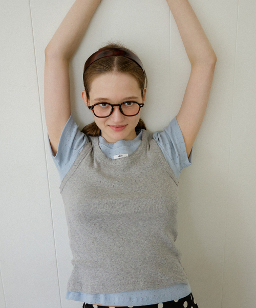 LETERIE(レテリー)の「BASIC FLOWER T-SHIRT_BLUE(Tシャツ/カットソー・レディース・ブルー・FREE)」の4枚目の写真