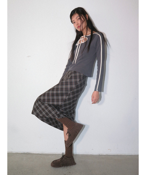 Kijun(キジュン)の「Cut Out Jersey Top Charcoal(Tシャツ/カットソー・レディース・その他・MEDIUM/LARGE/SMALL)」の3枚目の写真