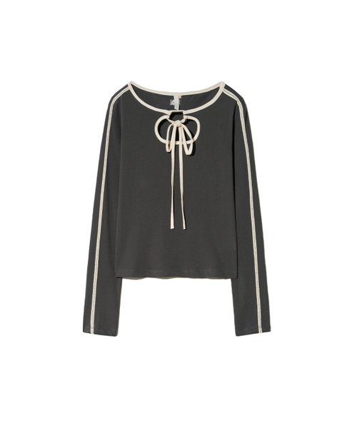 Kijun(キジュン)の「Cut Out Jersey Top Charcoal(Tシャツ/カットソー・レディース・その他・MEDIUM/LARGE/SMALL)」の4枚目の写真