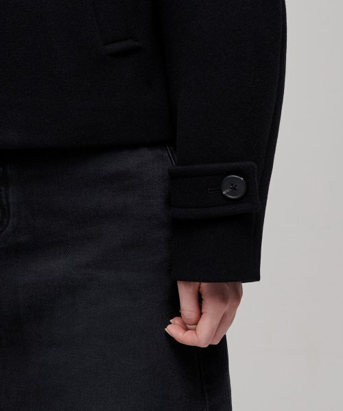 MUSINSA STANDARD WOMAN（ムシンサスタンダードウーマン）の「ウィメンズカシミヤブレンドショートマックコート[ブラック]（チェスターコート・レディース・その他・SMALL/MEDIUM/LARGE/X-SMALL）」の9枚目の写真