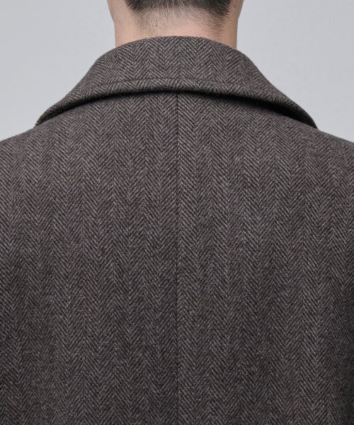 MUSINSA STANDARD（ムシンサスタンダード）の「MANTECOヘリンボーンダディショルダーダブルロングコート[ブラウン]（チェスターコート・メンズ・その他・MEDIUM/X-LARGE/XX-LARGE）」の10枚目の写真