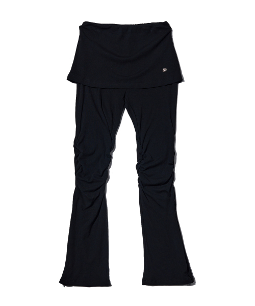 YOUHEE(ユヒ)の「BASIC SHIRRING LAYERED SKIRT PANTS BLACK(その他パンツ・レディース・その他・SMALL/MEDIUM)」の2枚目の写真