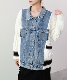 DOLLUPOOPS | ニットスリーブデニムジャケット(デニムジャケット)