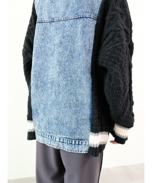 DOLLUPOOPS（ドールアップウップス）の「ニットスリーブデニムジャケット（デニムジャケット・レディース・オフホワイト/ブラウン/ブラック・FREE）」の13枚目の写真