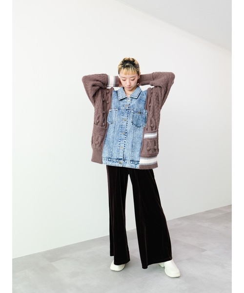 DOLLUPOOPS（ドールアップウップス）の「ニットスリーブデニムジャケット（デニムジャケット・レディース・オフホワイト/ブラウン/ブラック・FREE）」の20枚目の写真