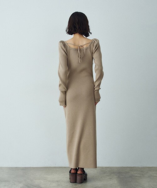 ワンピース VALLAN Rib Knit Dress Dual Cutout Sculpted Rib Knit Dress – VALLAN