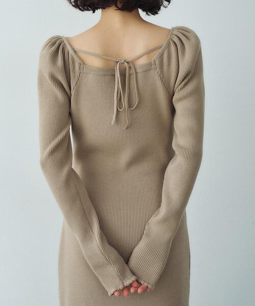 CODE A(コードエー)の「femi rib knit dress(ワンピース・レディース・グレー/パープル/ベージュ・00)」の6枚目の写真