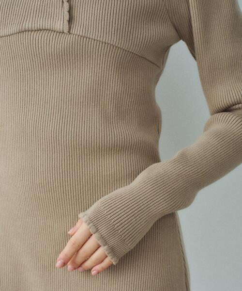 CODE A(コードエー)の「femi rib knit dress(ワンピース・レディース・グレー/パープル/ベージュ・00)」の7枚目の写真