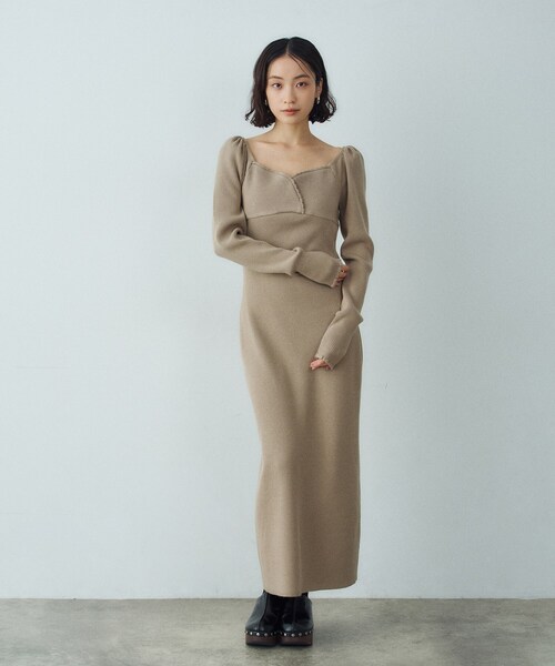 femi rib knit dress（ワンピース）｜CODE A（コードエー）の