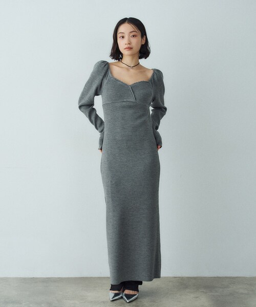 CODE A(コードエー)の「femi rib knit dress(ワンピース・レディース・グレー/パープル/ベージュ・00)」の13枚目の写真