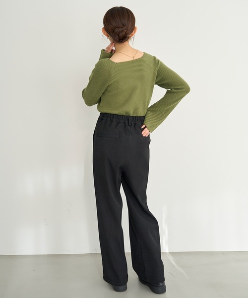 mil(ミル)の「裏ボア センタータックセミワイドパンツ【585115】(その他パンツ・レディース・ダークブラウン/テラコッタ/ブラック・FREE/S-Short/S-Regular/M-Short/M-Regular)」の6枚目の写真