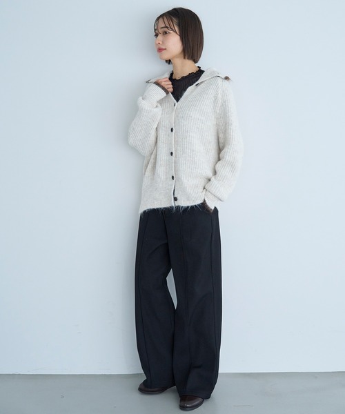 mil(ミル)の「裏ボア センタータックセミワイドパンツ【585115】(その他パンツ・レディース・ダークブラウン/テラコッタ/ブラック・FREE/S-Short/S-Regular/M-Short/M-Regular)」の12枚目の写真