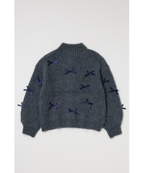 MOUSSY（マウジー）の「RIBBON FANCY カーディガン（カーディガン/ボレロ・レディース・ネイビー/アイボリー/杢グレー・FREE）」の10枚目の写真