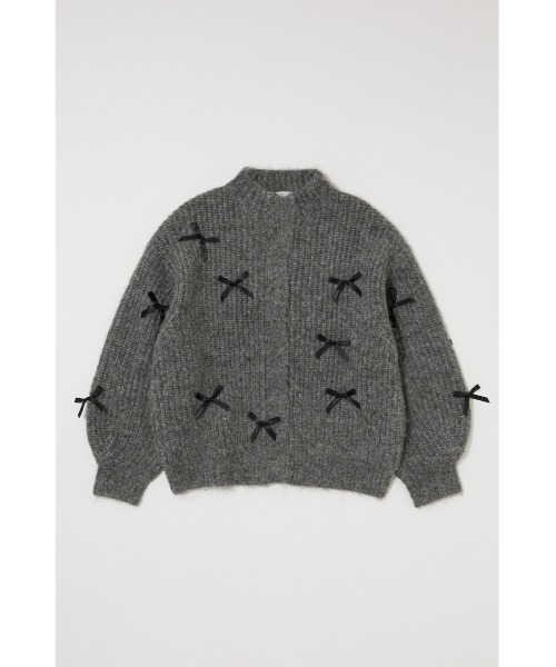 MOUSSY（マウジー）の「RIBBON FANCY カーディガン（カーディガン/ボレロ・レディース・ネイビー/アイボリー/杢グレー・FREE）」の16枚目の写真