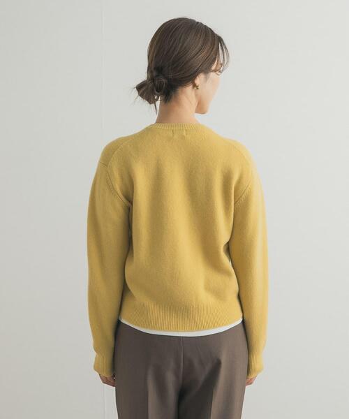 セール】【再入荷】ウールサテン釦コンパクトカーディガン